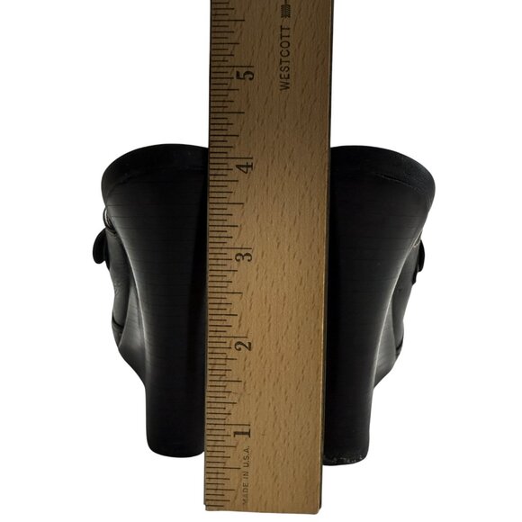 Via Spiga Black Leather Wedge High Heel Mules – Size 6M - Picture 6 of 11